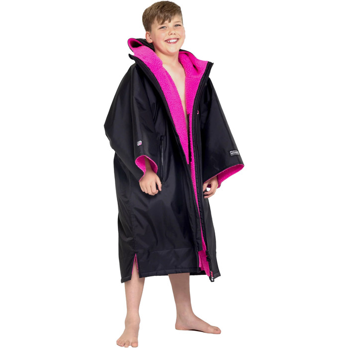 2024 Dryrobe Advance Junior Short Sleeve Change Robe V3 V3KSS - Black / Pink